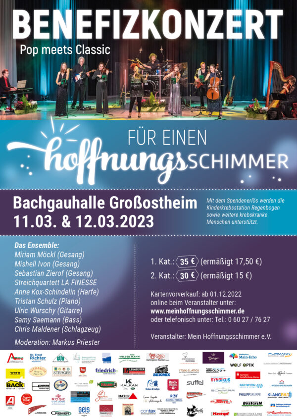 Benefizkonzert F R Einen Hoffnungsschimmer Am Und In Der Bachgauhalle